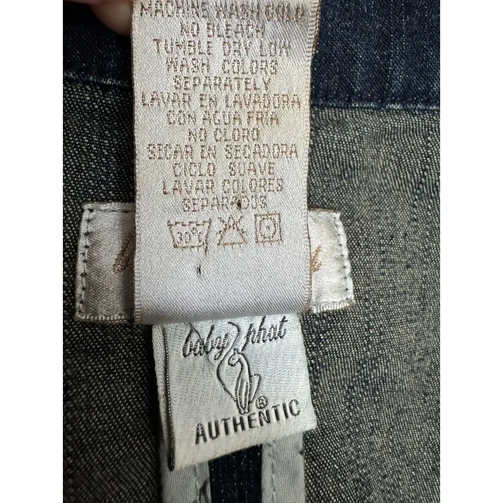 Baby Phat Y2K Denim Blazer Logo Jacket Cropped Large